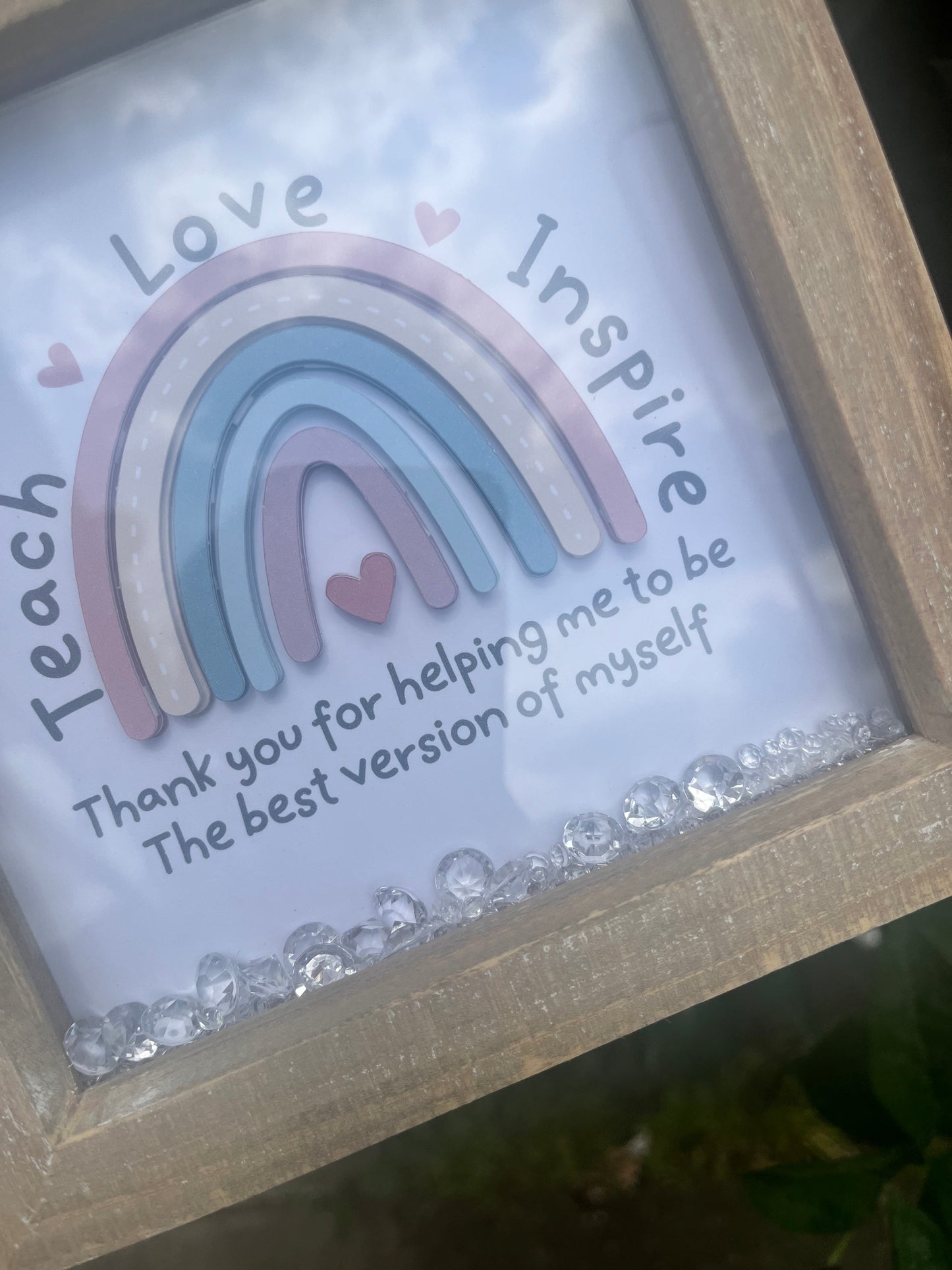 Teach Love Inspire 3D Rainbow Frame