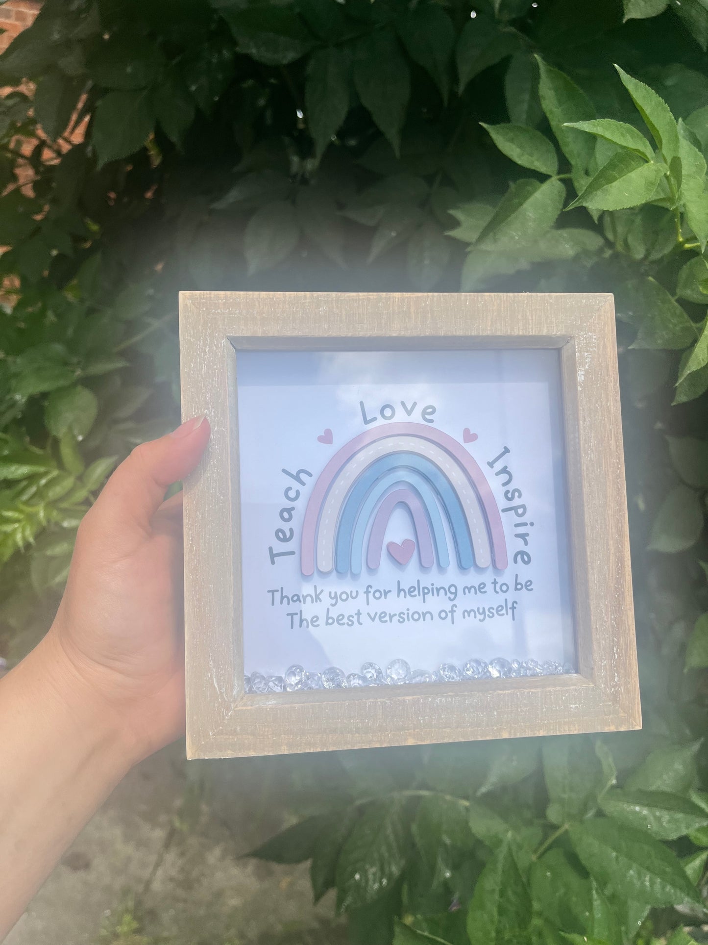 Teach Love Inspire 3D Rainbow Frame
