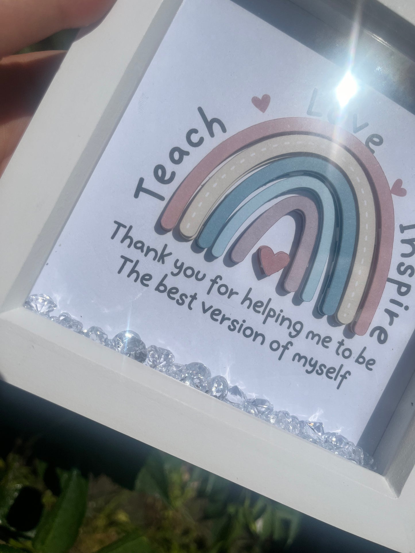 Teach Love Inspire 3D Rainbow Frame