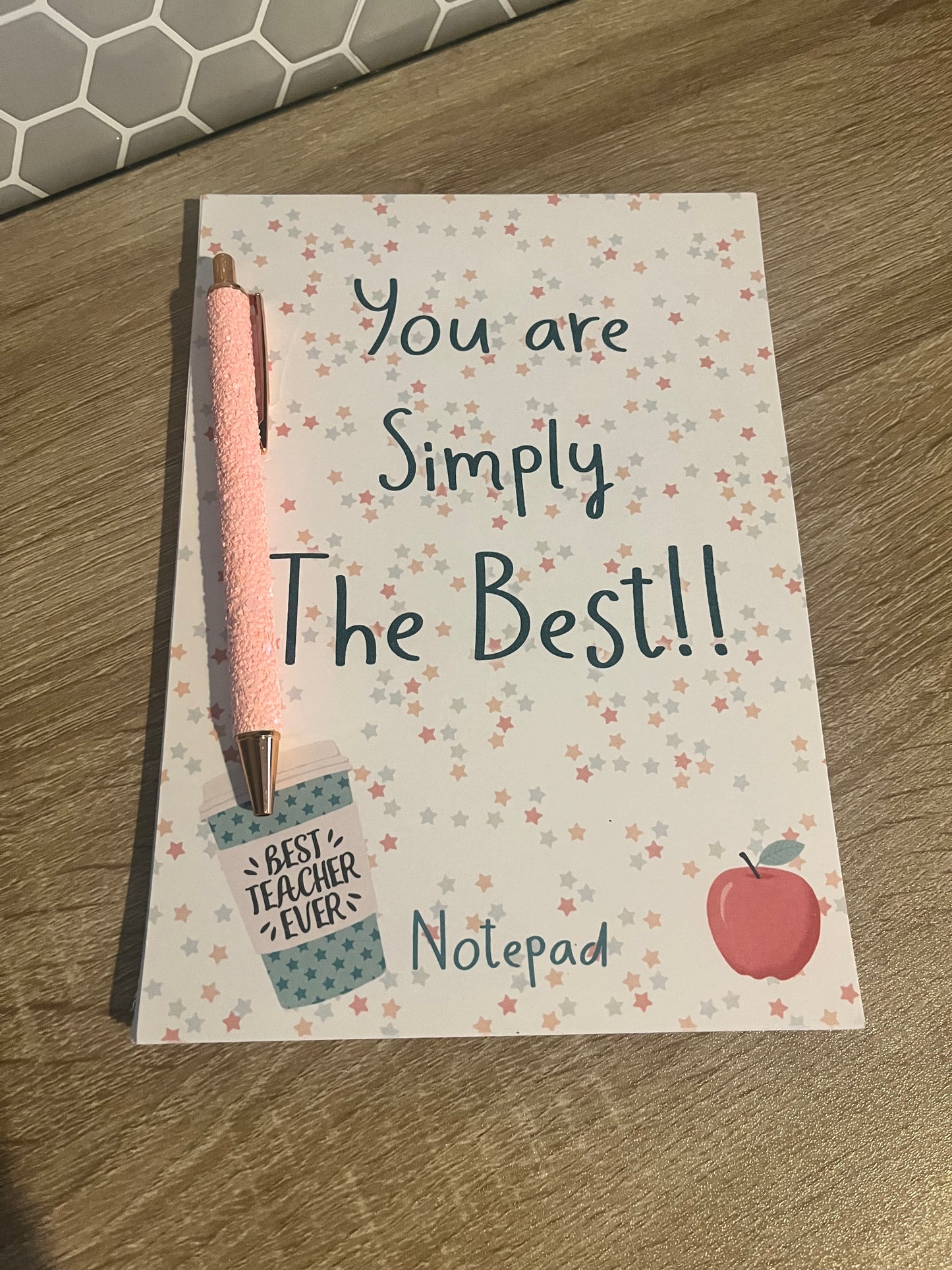 Handmade Teacher notepad And Pen Set