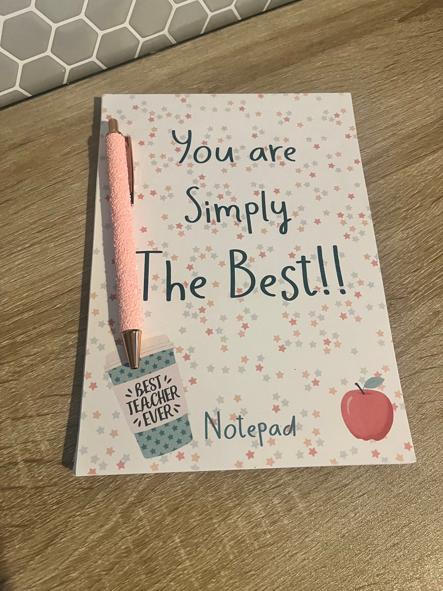 Handmade Teacher notepad And Pen Set