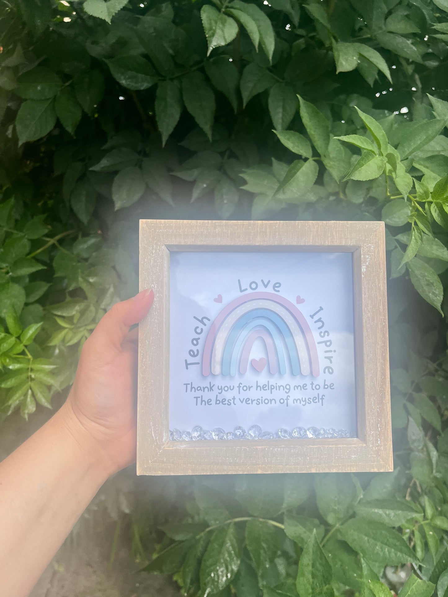 Teach Love Inspire 3D Rainbow Frame