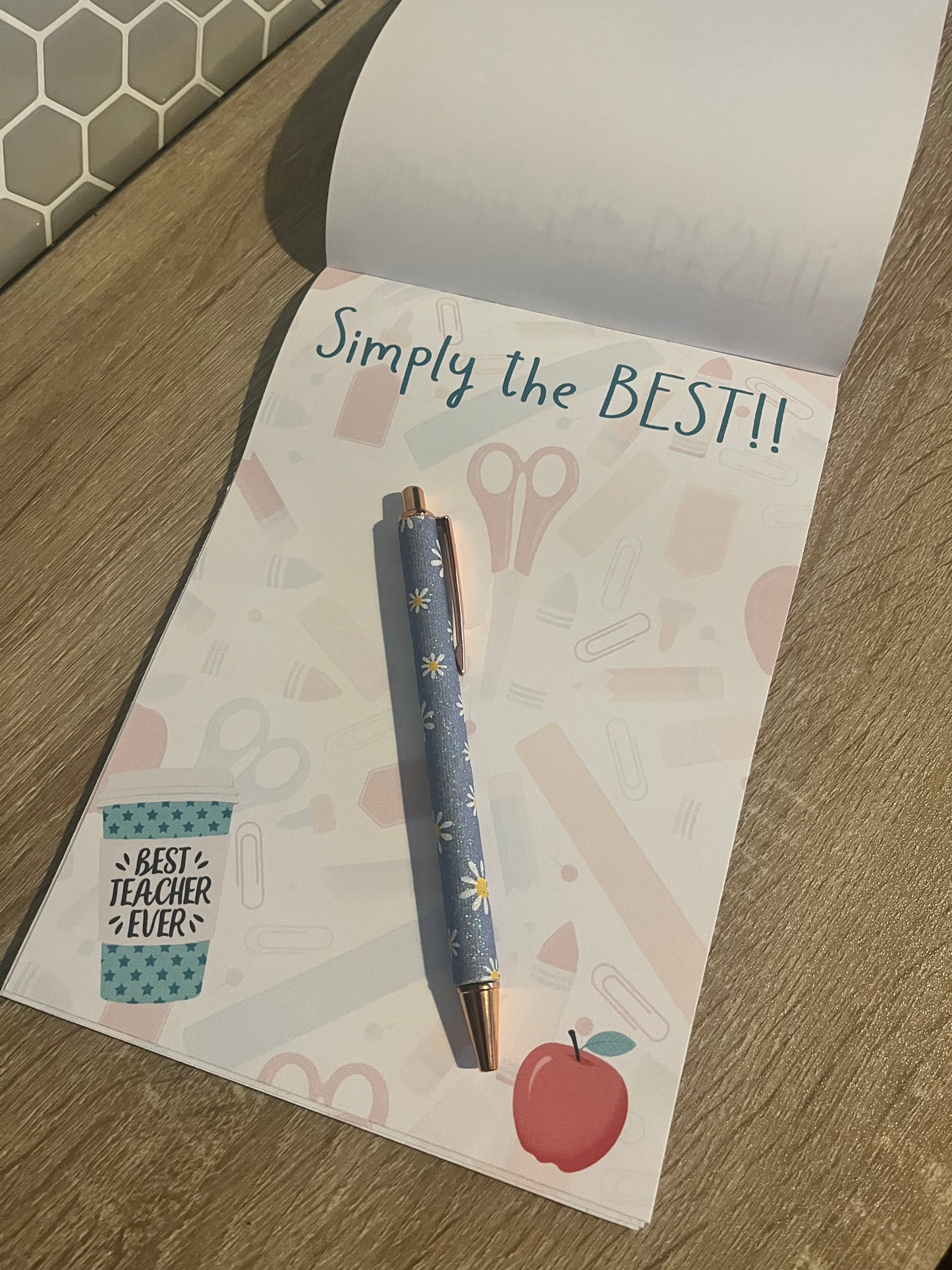 Handmade Teacher notepad And Pen Set