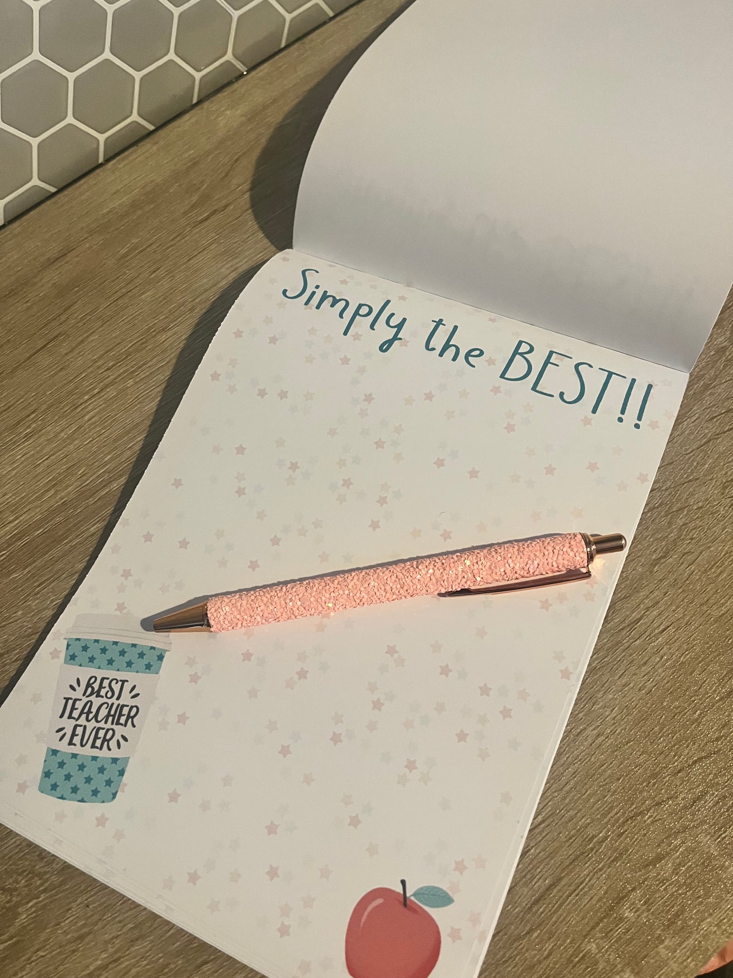Handmade Teacher notepad And Pen Set