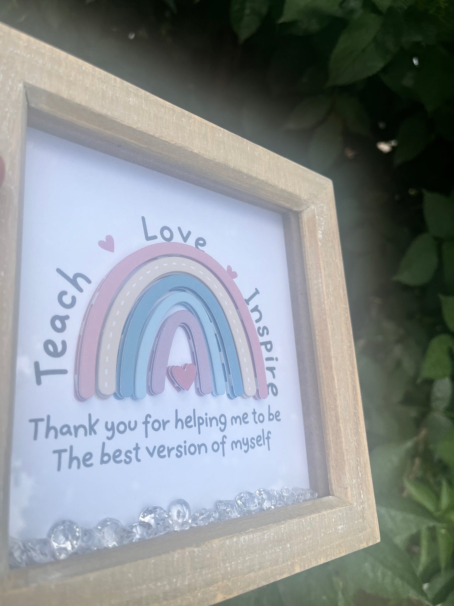Teach Love Inspire 3D Rainbow Frame
