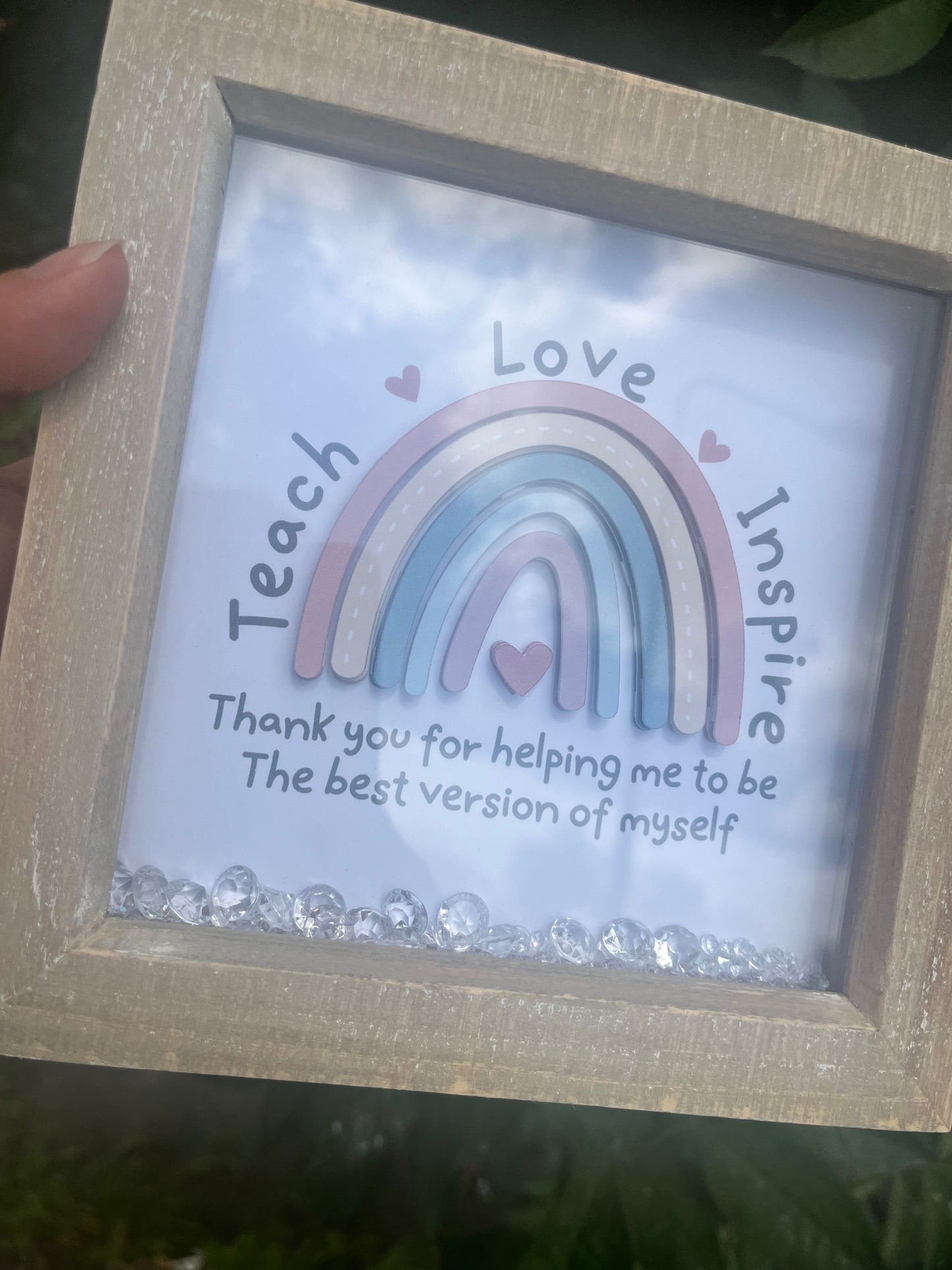 Teach Love Inspire 3D Rainbow Frame