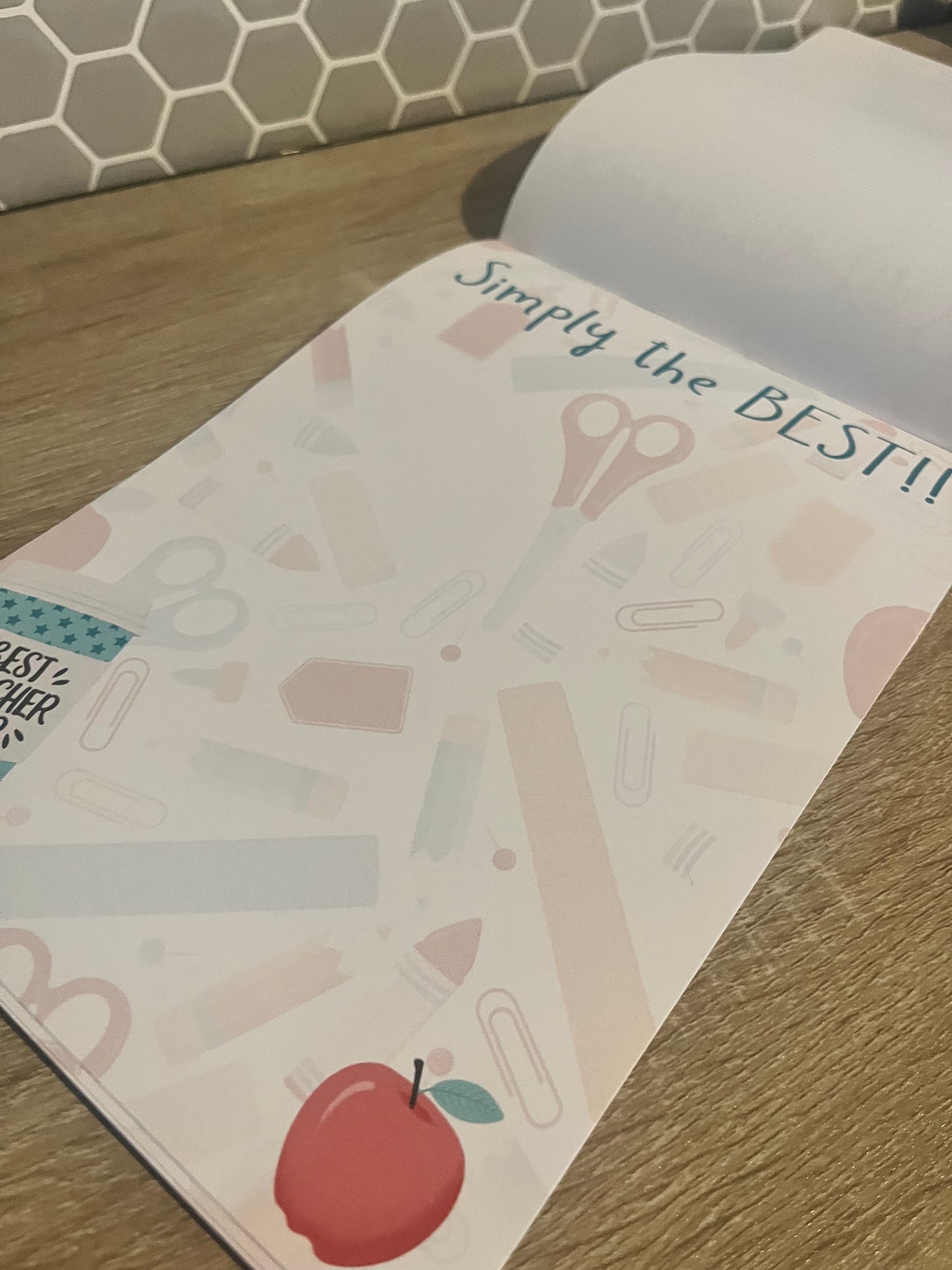 Handmade Teacher notepad And Pen Set