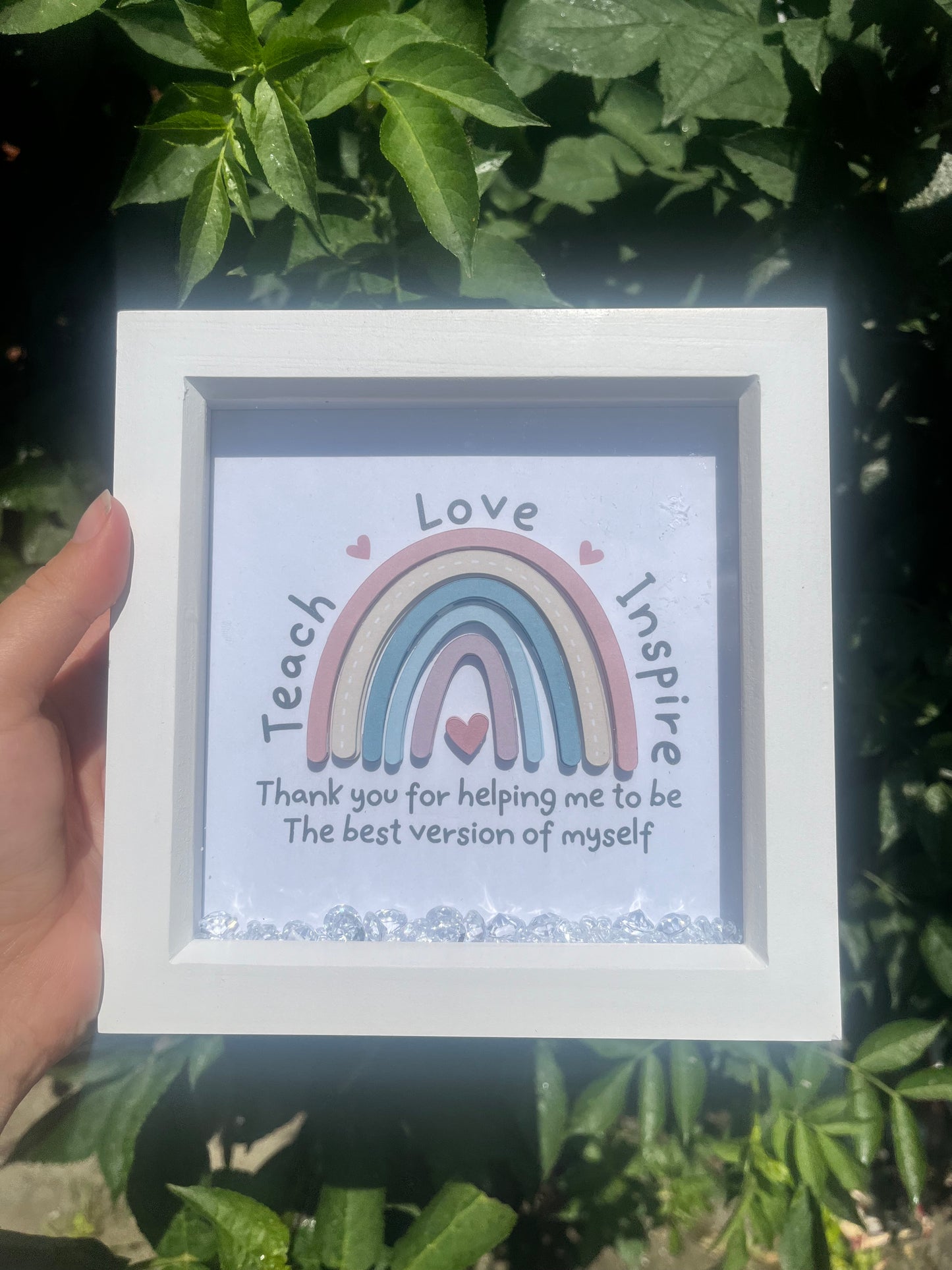 Teach Love Inspire 3D Rainbow Frame