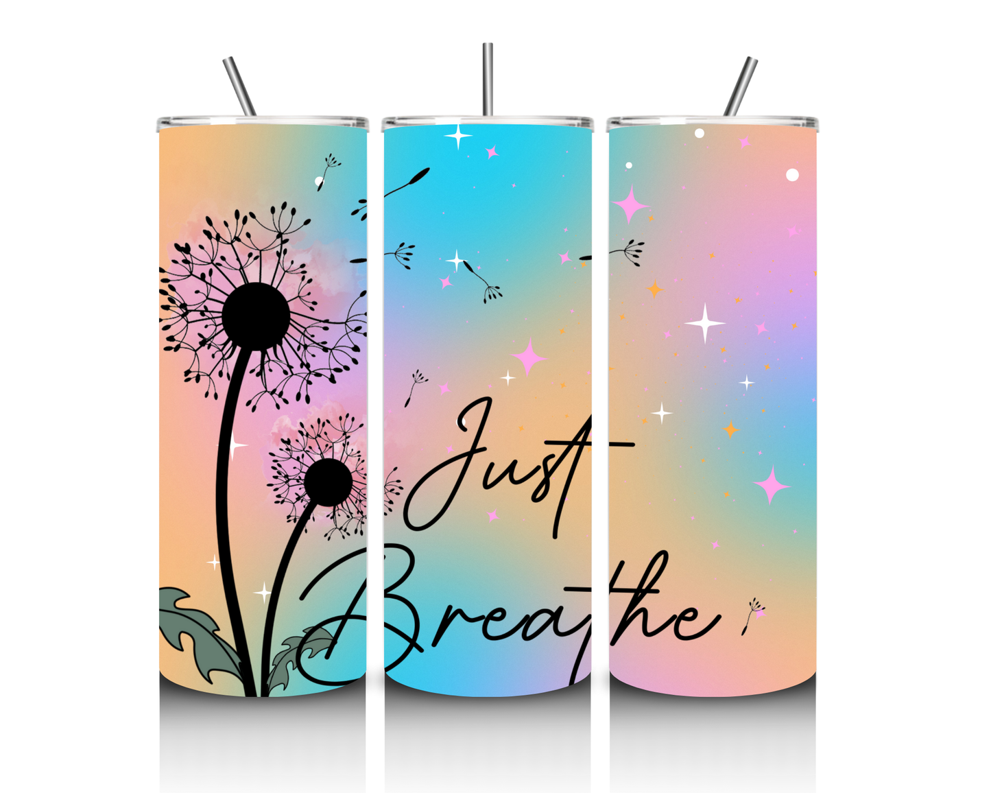 Just Breathe Flower Self Love Tumbler