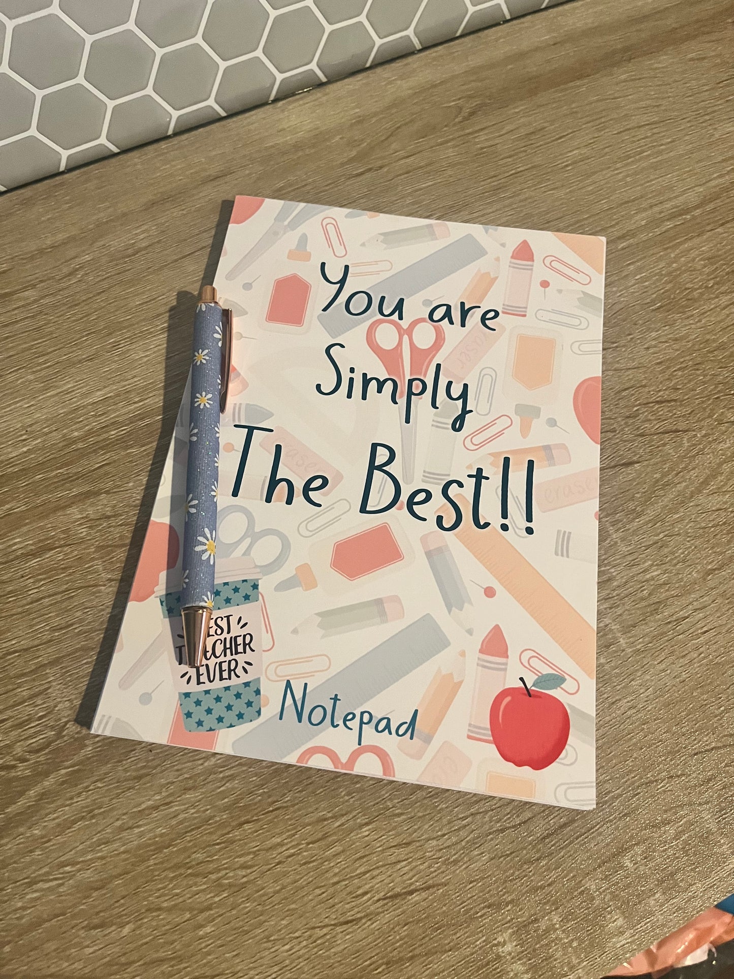 Handmade Teacher notepad And Pen Set