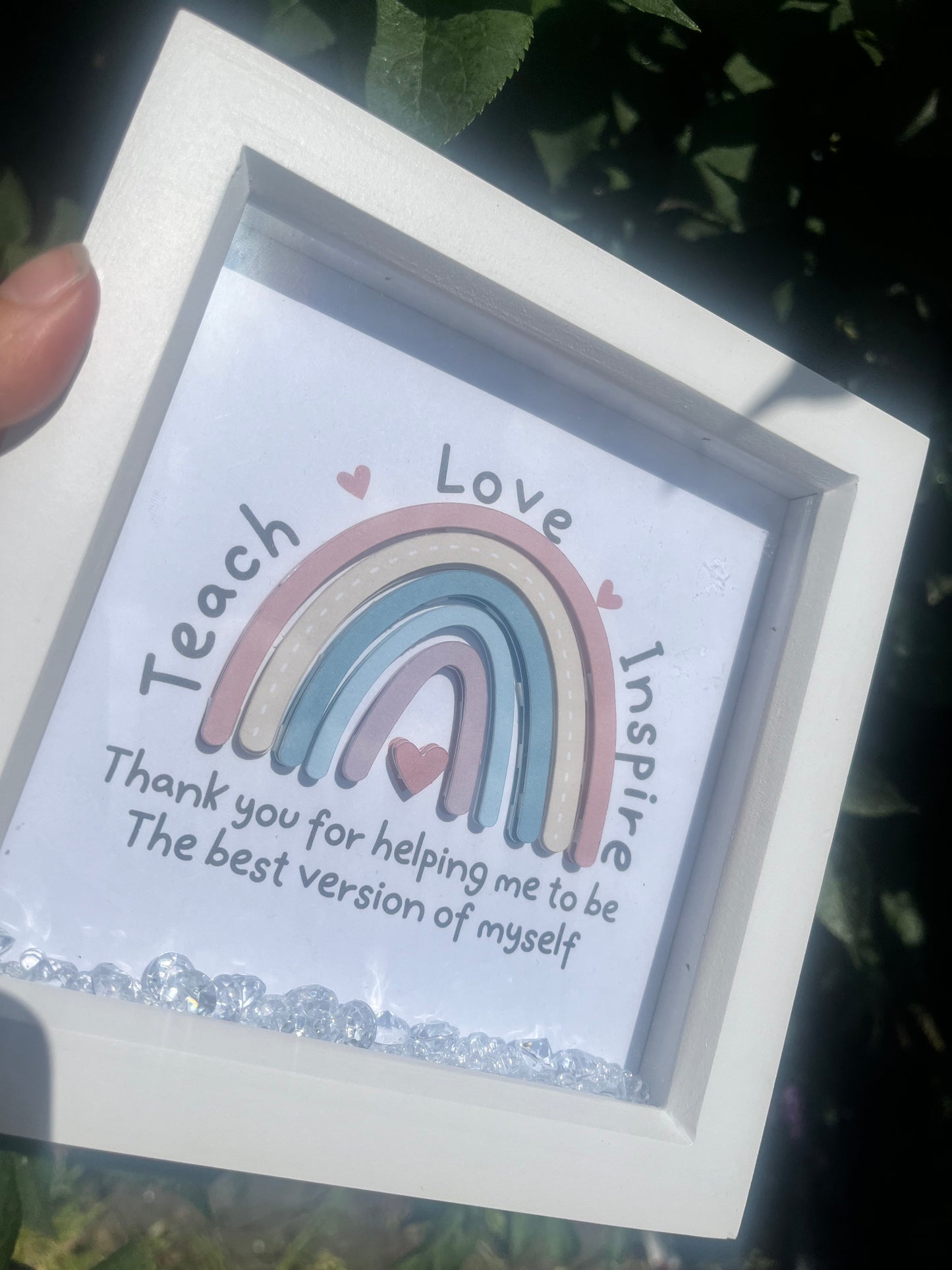 Teach Love Inspire 3D Rainbow Frame