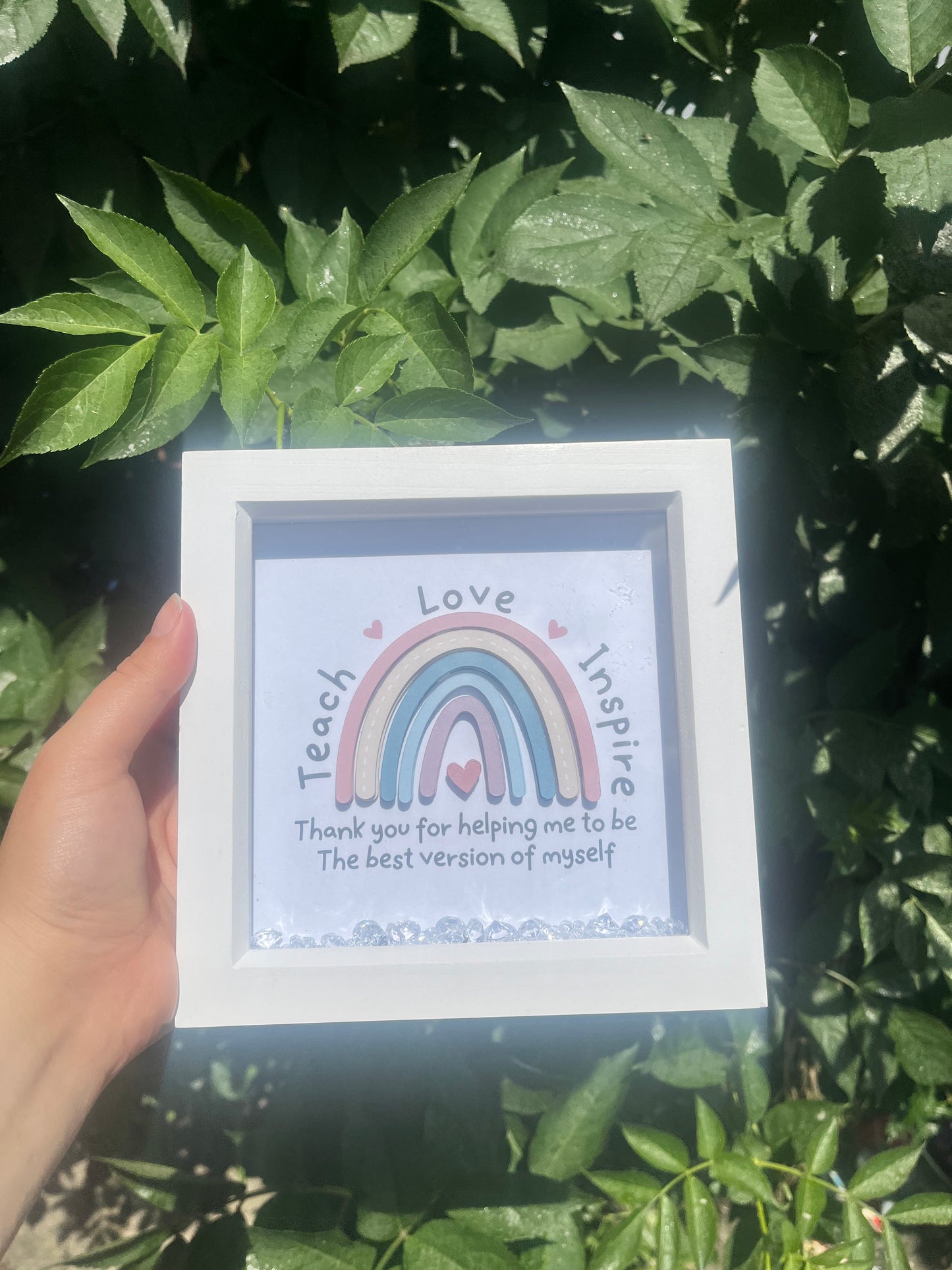 Teach Love Inspire 3D Rainbow Frame