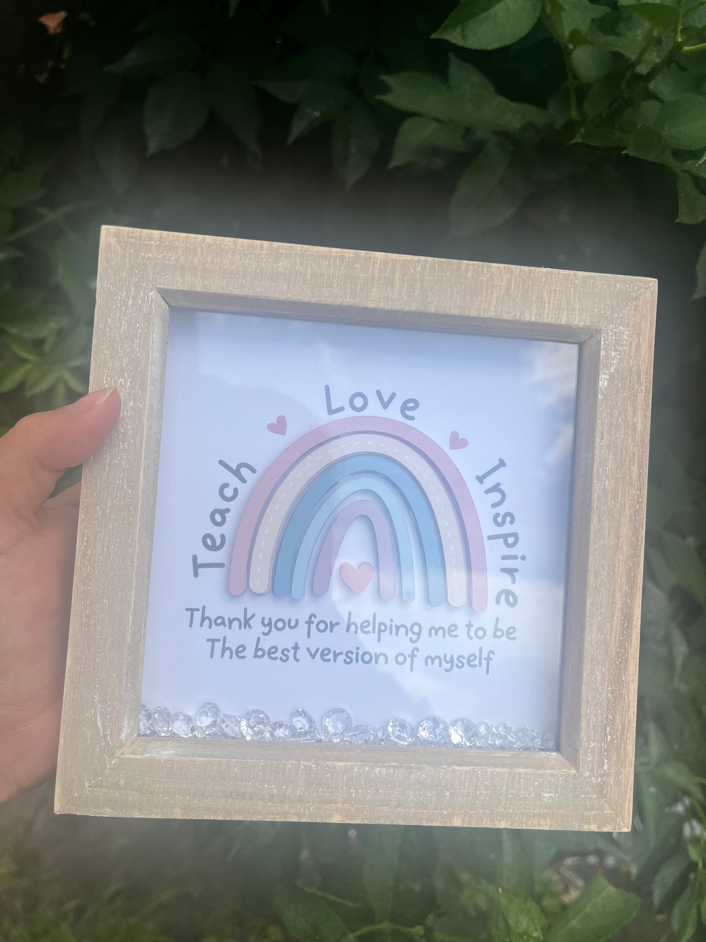 Teach Love Inspire 3D Rainbow Frame