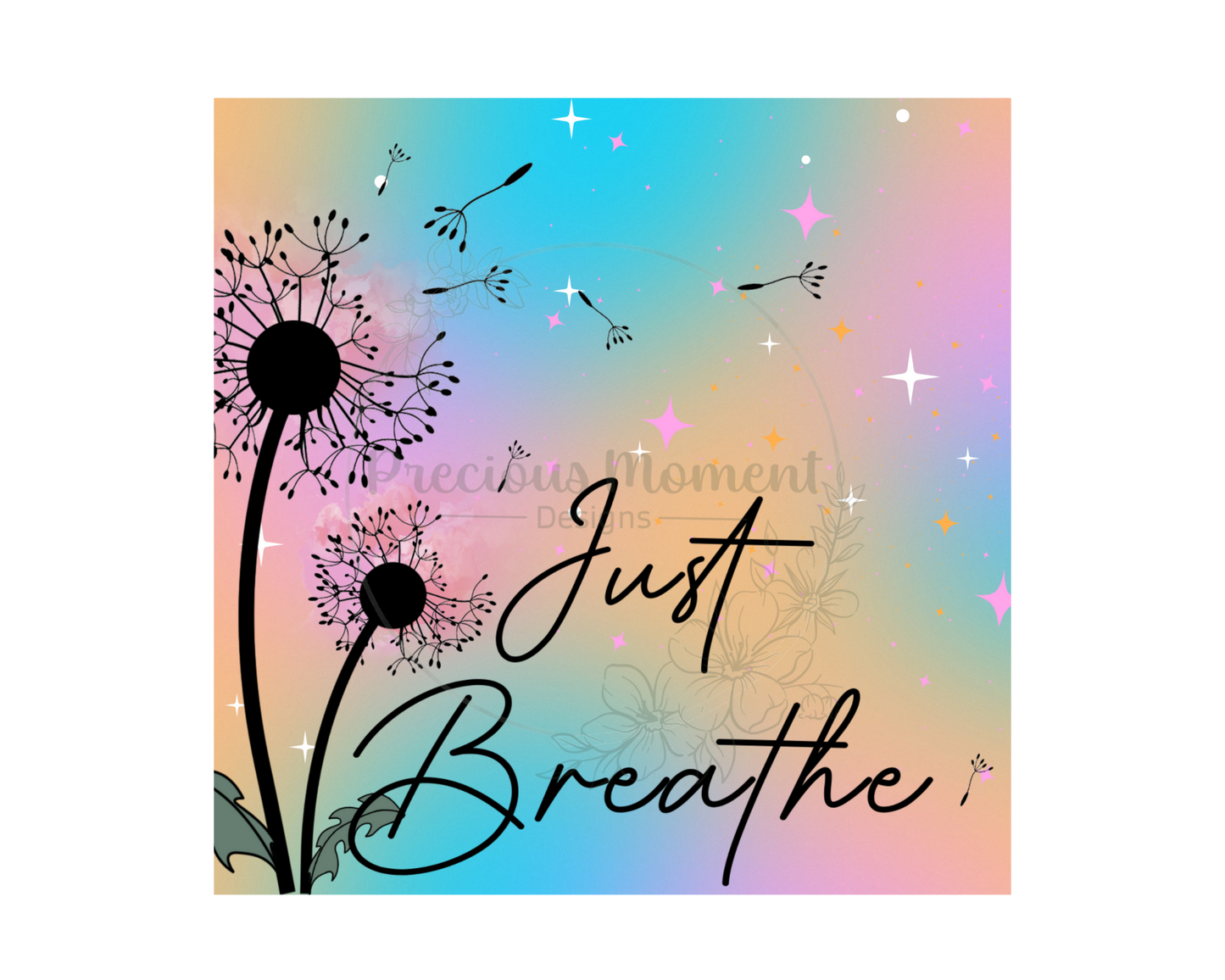 Just Breathe Flower Self Love Tumbler