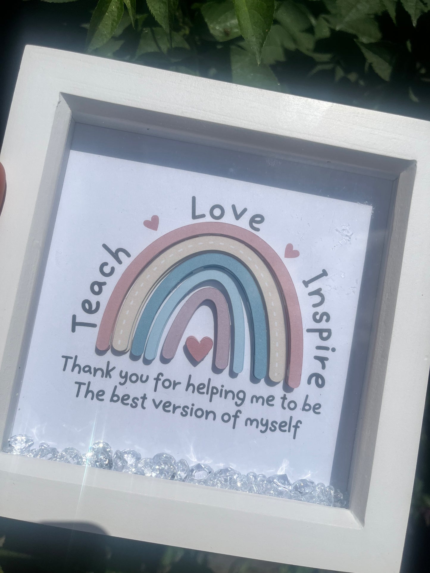 Teach Love Inspire 3D Rainbow Frame