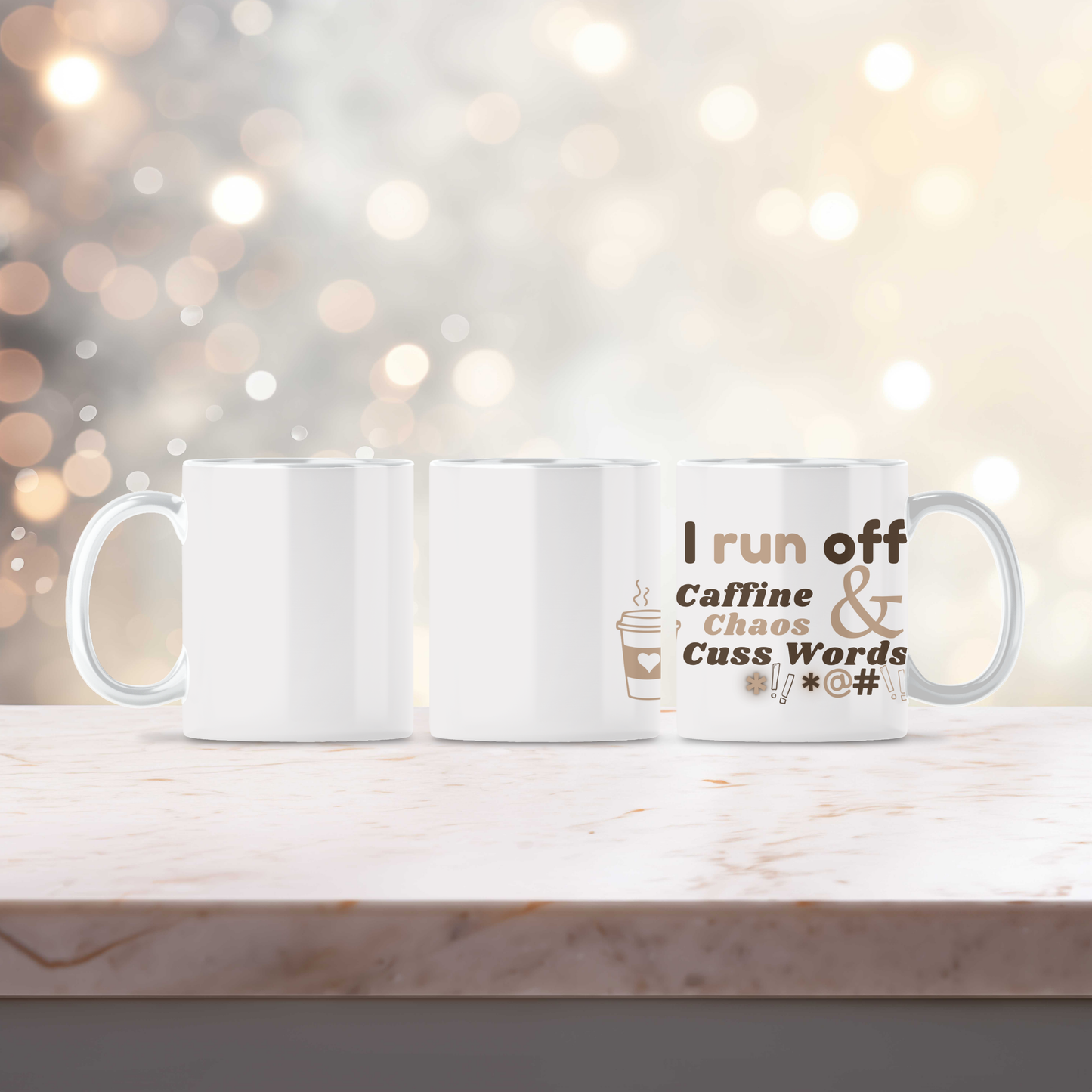 Caffeine Chaos and Cuss Words Mug for Coffee and Tea Lovers