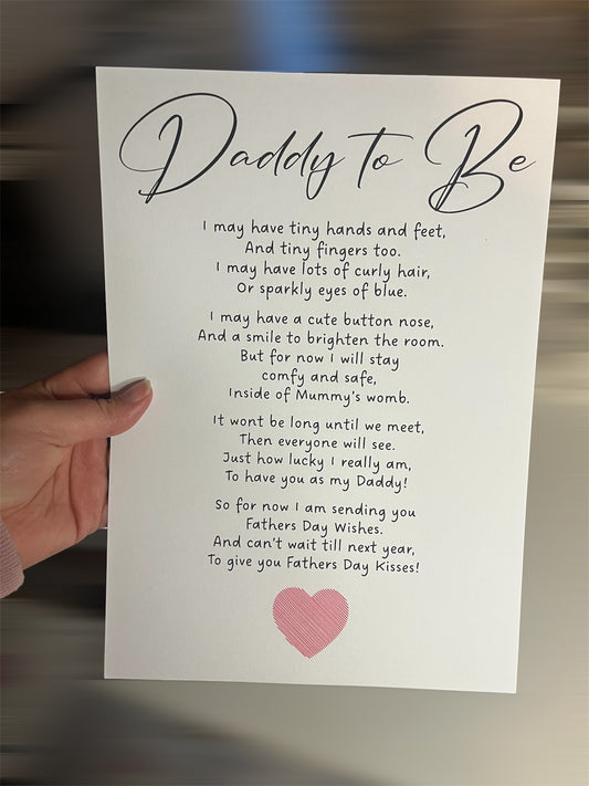 Daddy to Be Poem Print