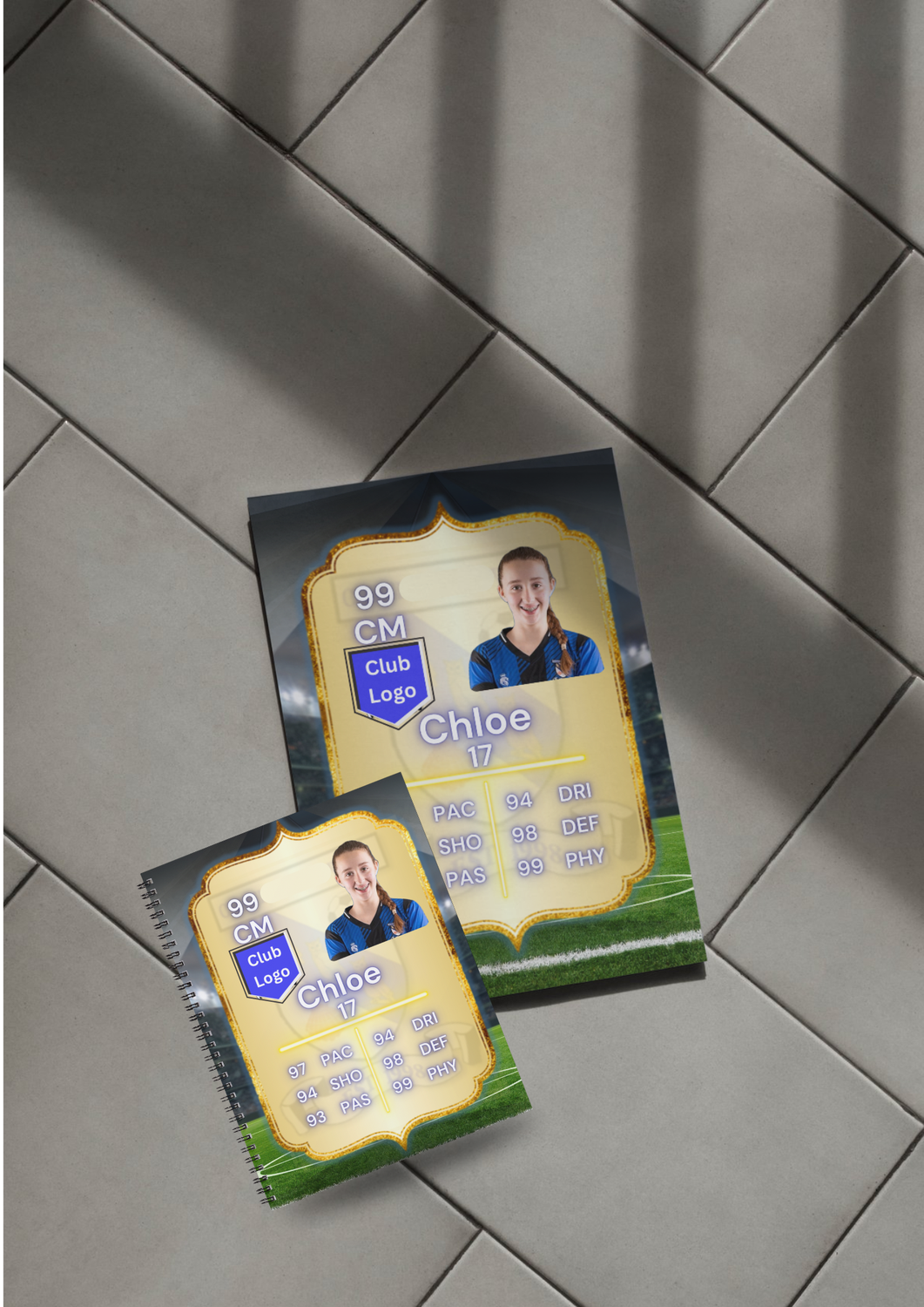 Personalised Football Stat Print And Notebook Gift