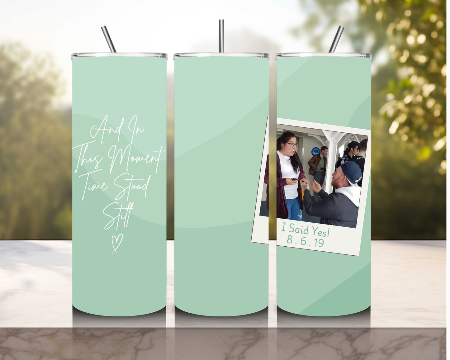 Custom Time Stood Still 20oz Hot/Cold Tumbler for Couples, Friends and Family - Choose Your Own Design