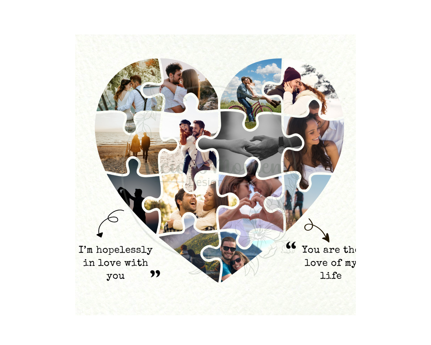 Photo Puzzle Heart Add You Own Pictures