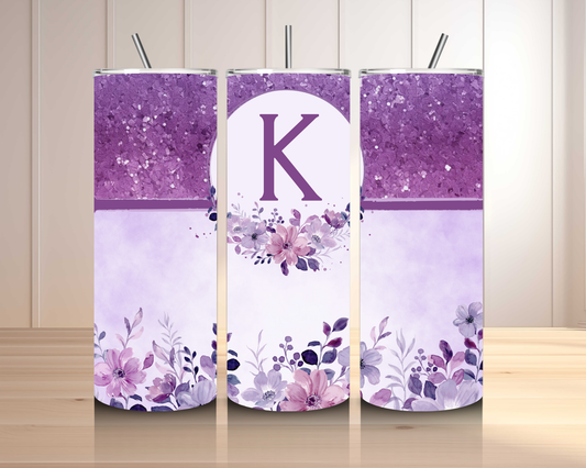 Purple Floral Tumbler