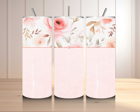 Pink Floral Tumbler