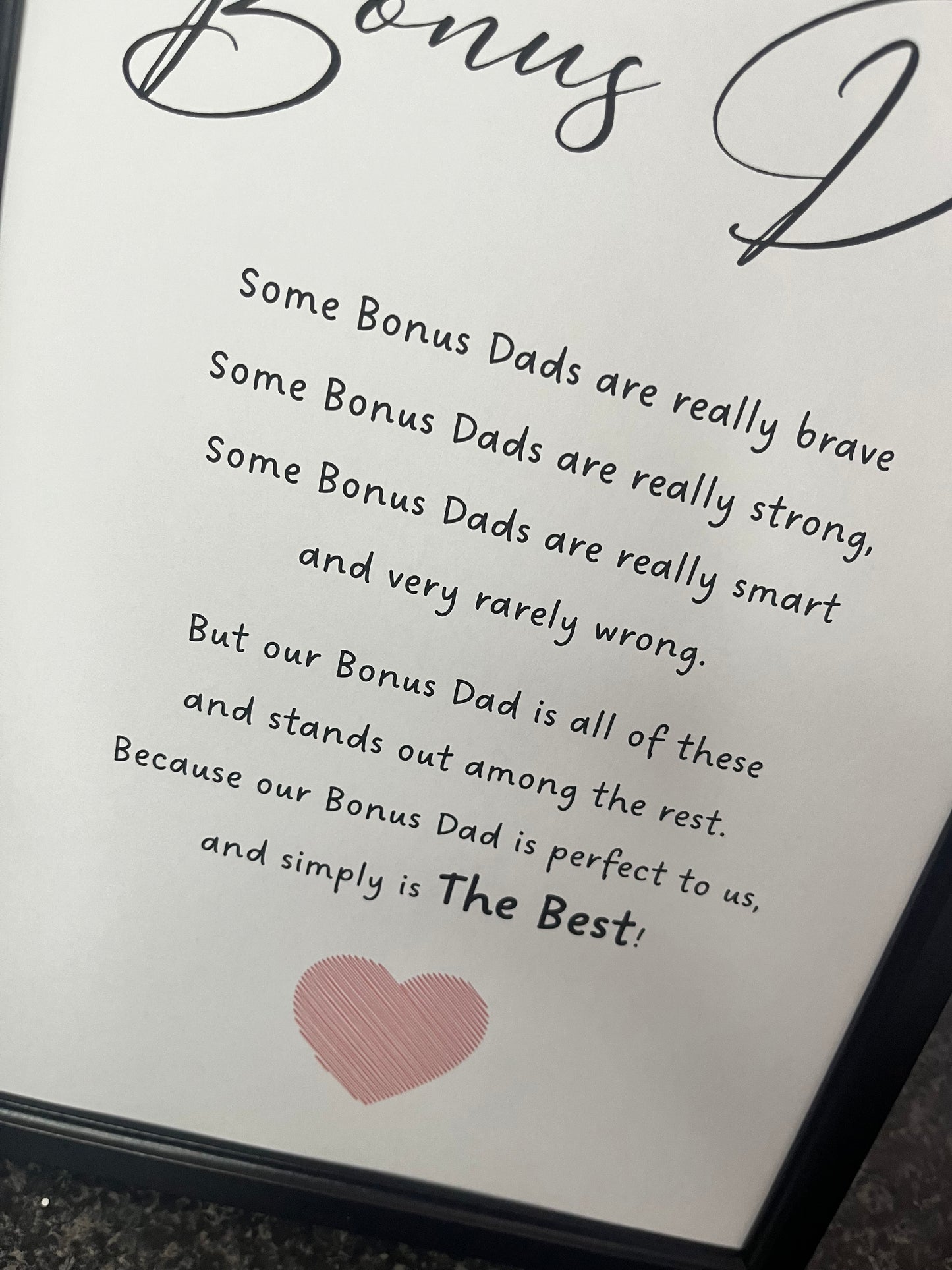 Bonus Dad is the Best Poem Print