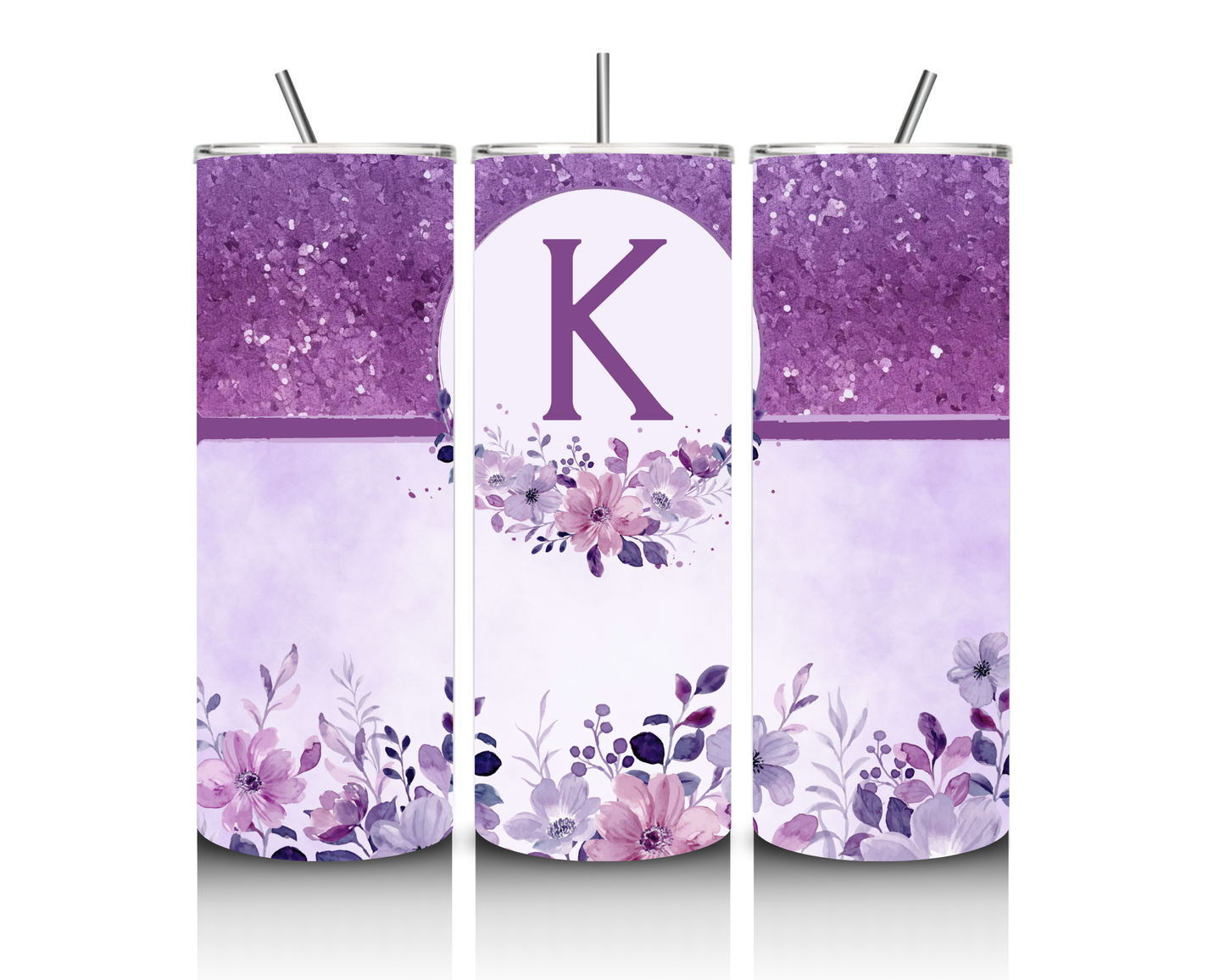 Purple Floral Tumbler