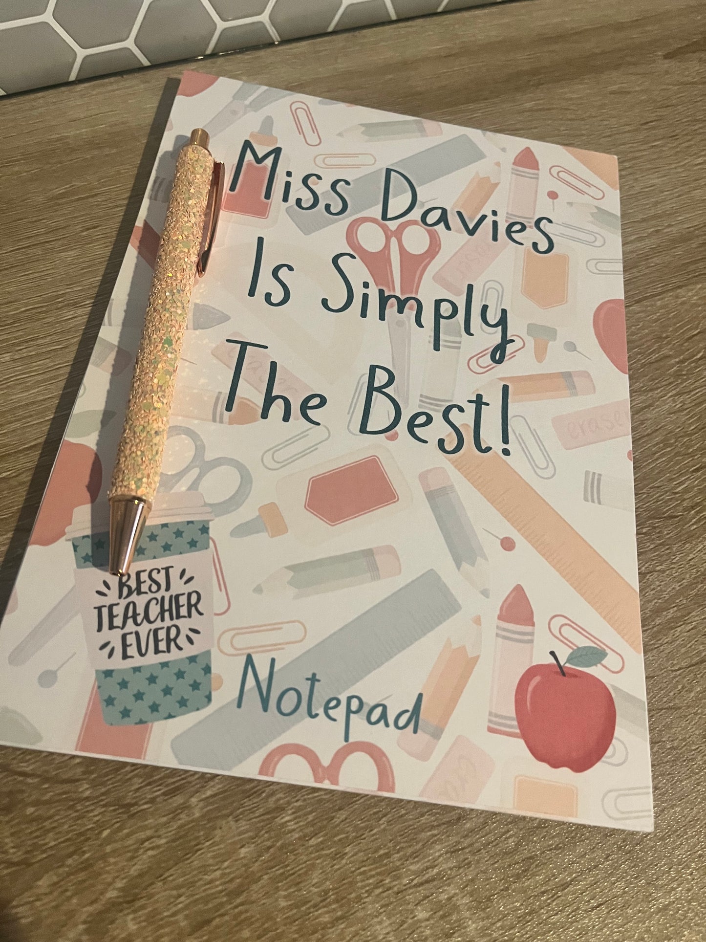 Handmade Teacher notepad And Pen Set