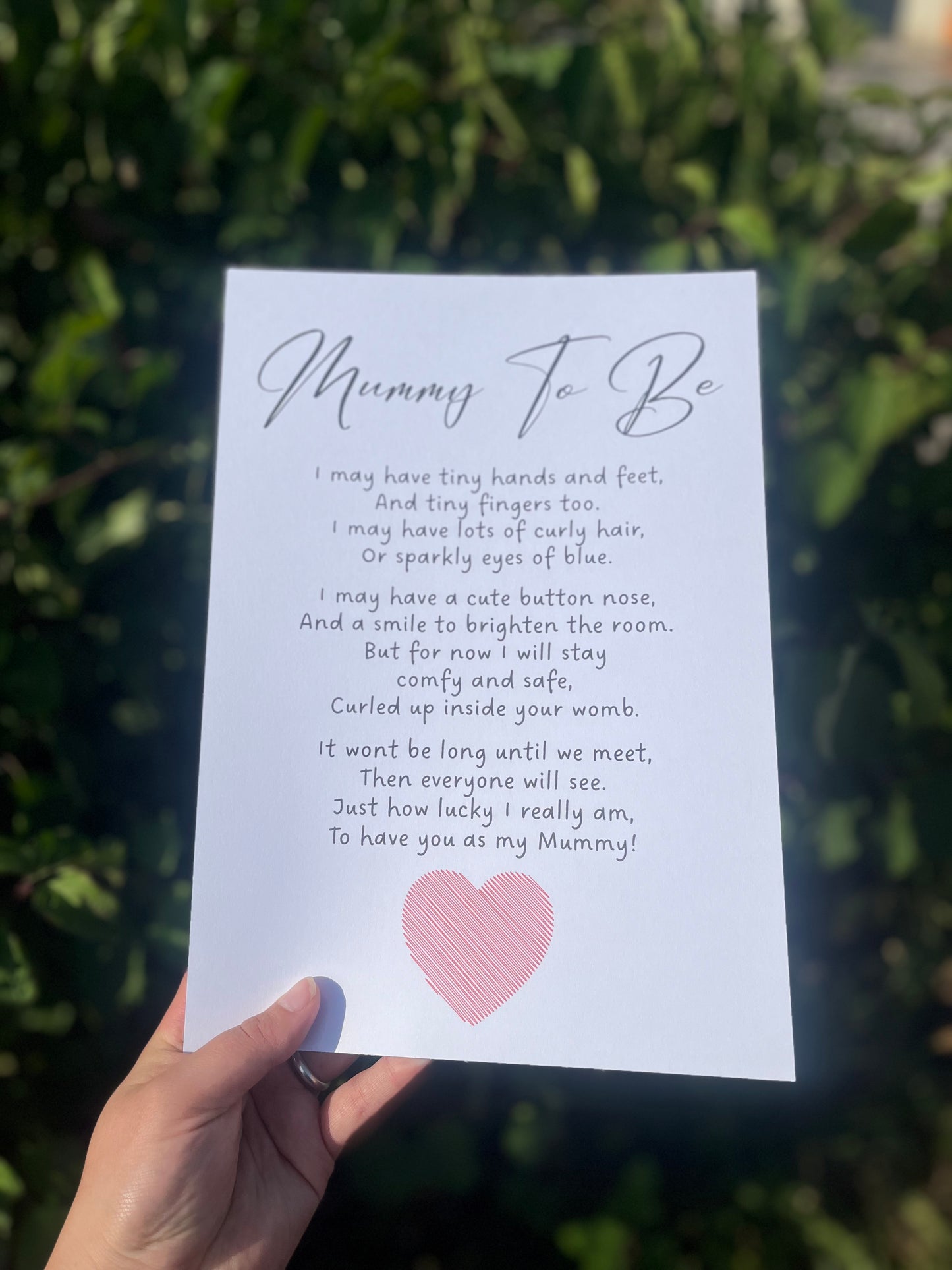 Mummy to be Poem Print