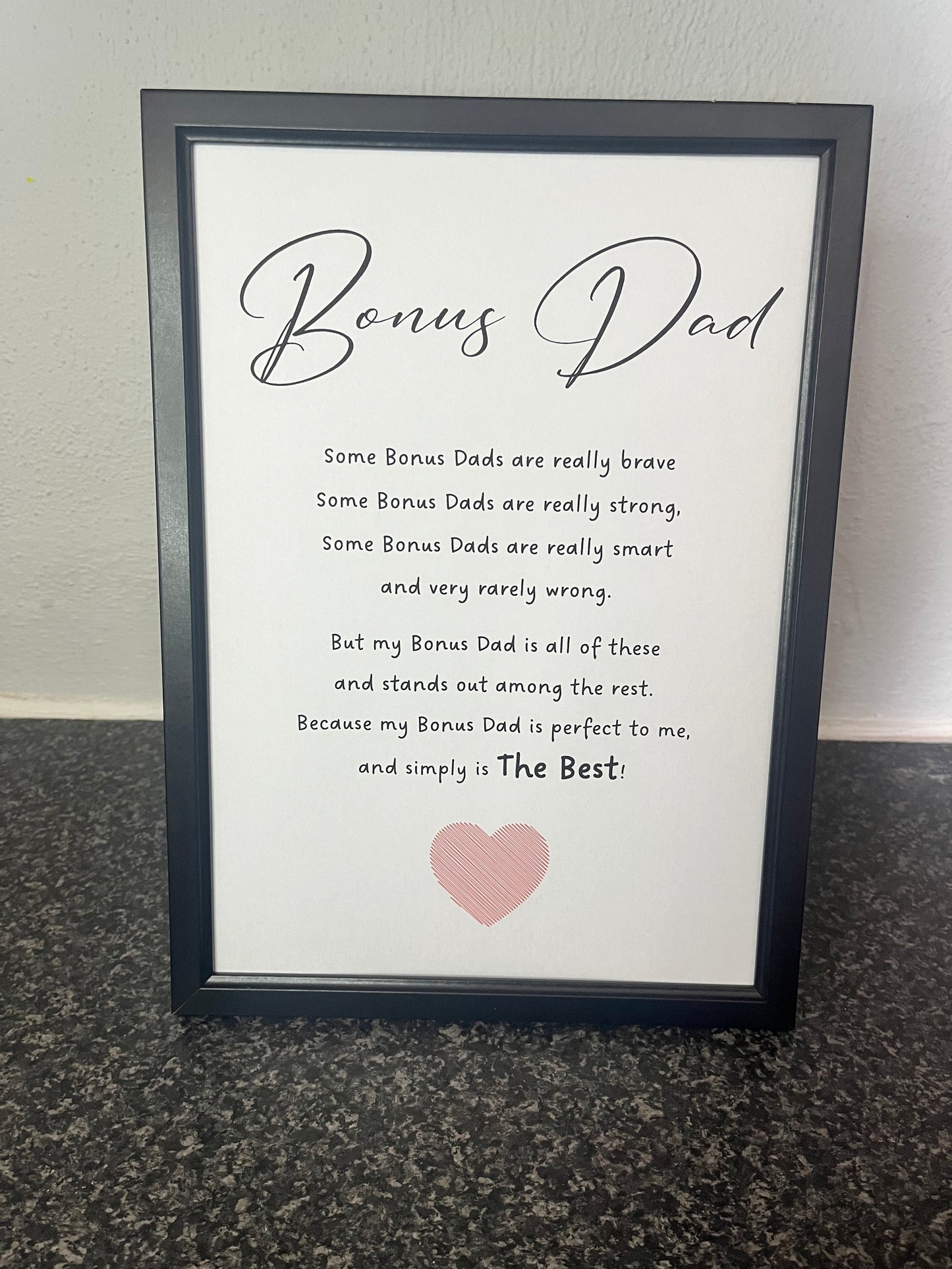 Bonus Dad is the Best Poem Print