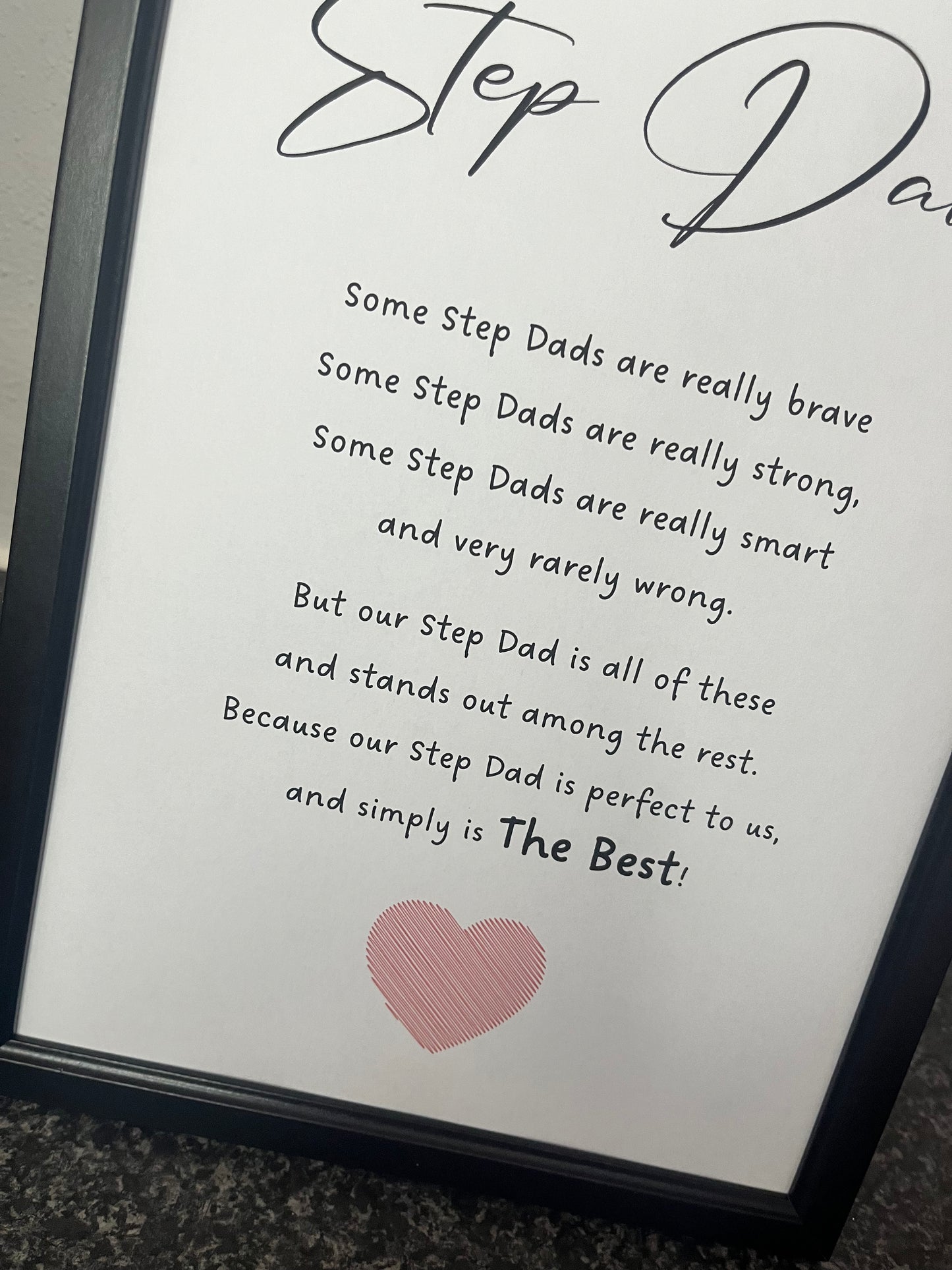 Step Dad is the Best Poem Print